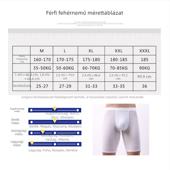 Férfi sportos boxeralsó, hosszított szabású, jégselyem anyag, gyorsan száradó, lélegző, anti-dörzsölés, nagy méret