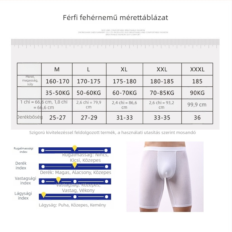 Férfi sportos boxeralsó, hosszított szabású, jégselyem anyag, gyorsan száradó, lélegző, anti-dörzsölés, nagy méret