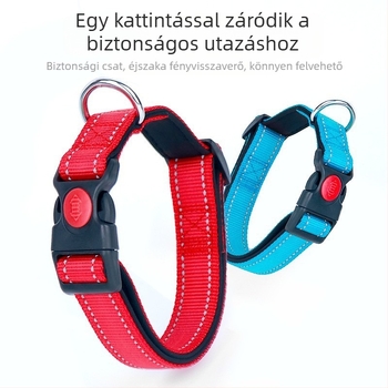 Reflektív kutyakarom anti-vesztés címkével, kis- és közepes testű kutyáknak