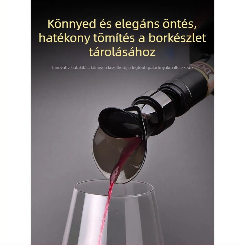Petál formájú vörösboros dugó és töltő, univerzális nyílású, tárolás és zárás, kétfunkciós