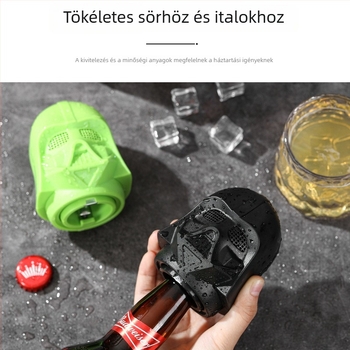 Automata nyomó típusú sörösüvegnyitó, Star Wars ihletésű Fekete Harcos dizájn, rozsdamentes acélból.
