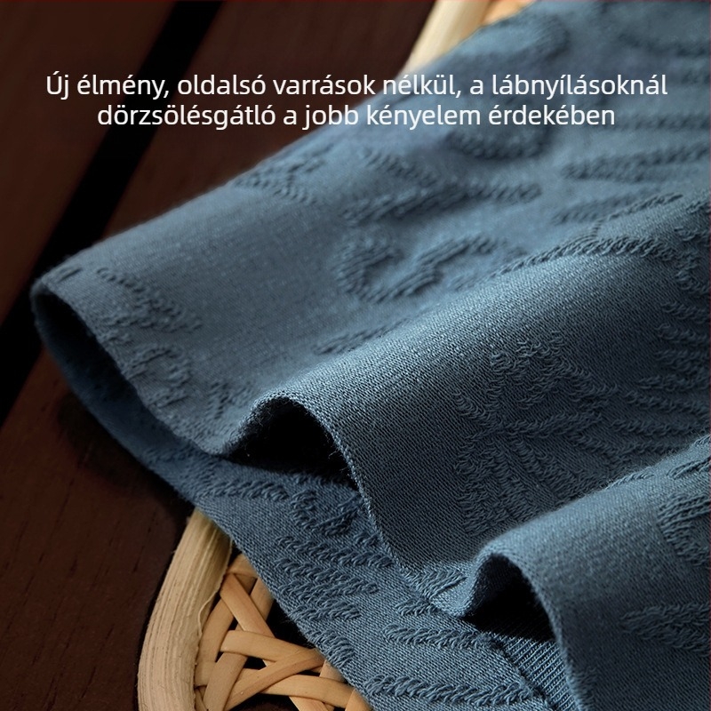 Férfi boxeralsó 100% pamutból, 7A antibakteriális, magas szálak száma, kényelmes és légáteresztő