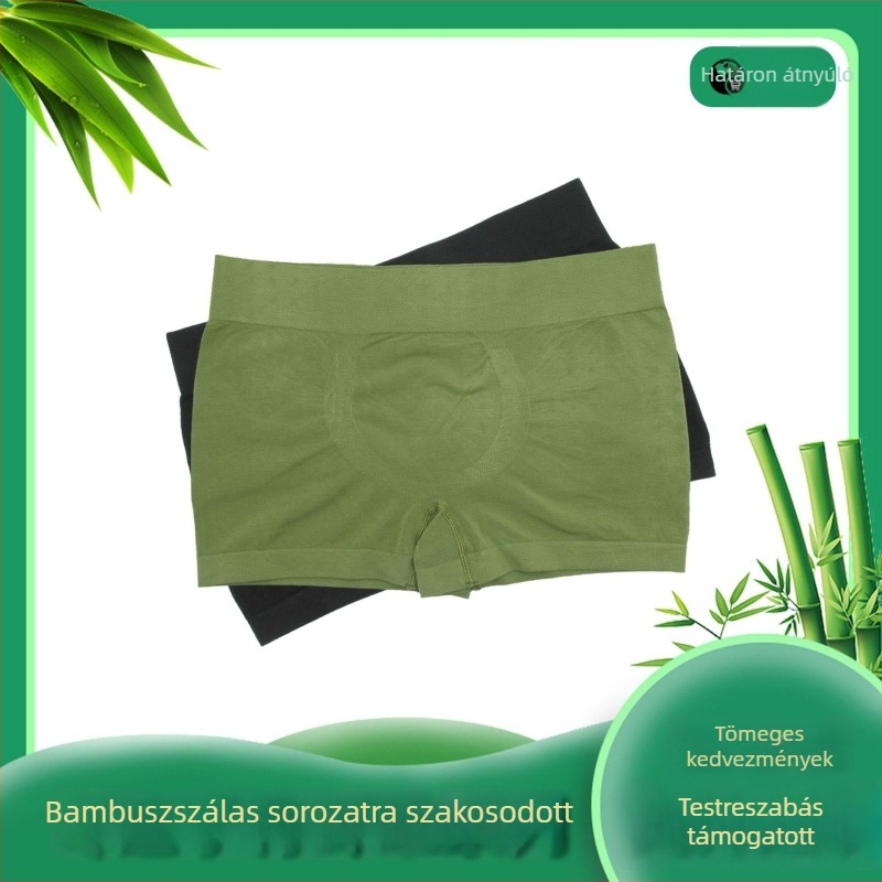 Férfi boxeralsó bambuszból készült, középmagas derekú, varratmentes, lélegző és antibakteriális.