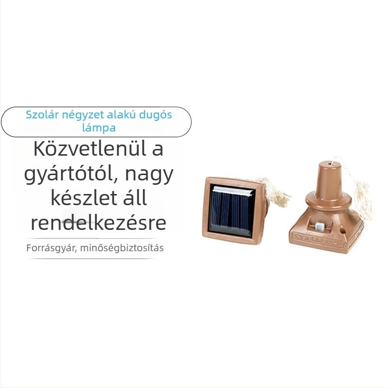 Négyszögletes napenergiás boros dugó fények rézdrótos zsinórral, kültéri vízálló dekorációhoz