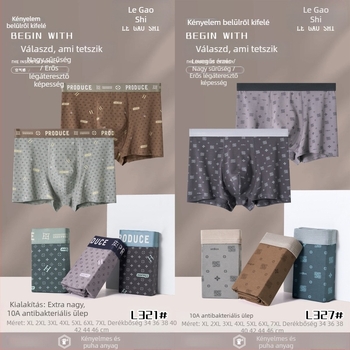 5 darabos férfi boxer brief, XL–7XL, tiszta pamut, fésült pamut, egyszínű