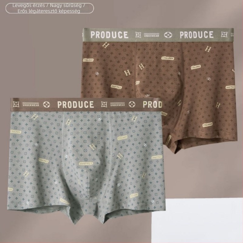5 darabos férfi boxer brief, XL–7XL, tiszta pamut, fésült pamut, egyszínű