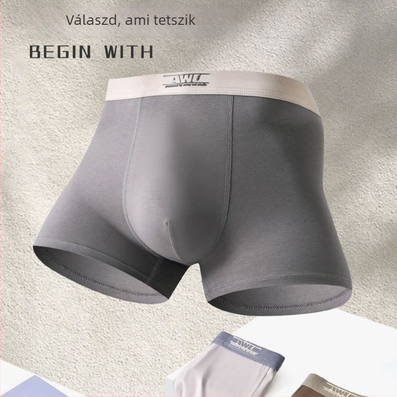 5 darabos férfi boxer brief, XL–7XL, tiszta pamut, fésült pamut, egyszínű