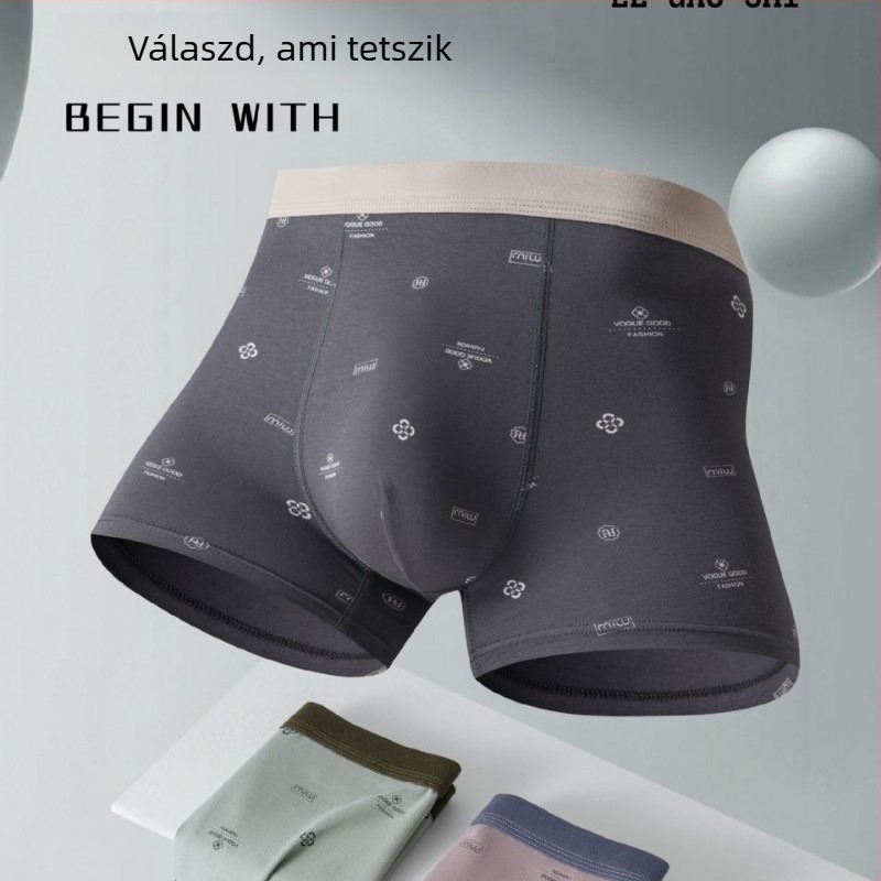 5 darabos férfi boxer brief, XL–7XL, tiszta pamut, fésült pamut, egyszínű