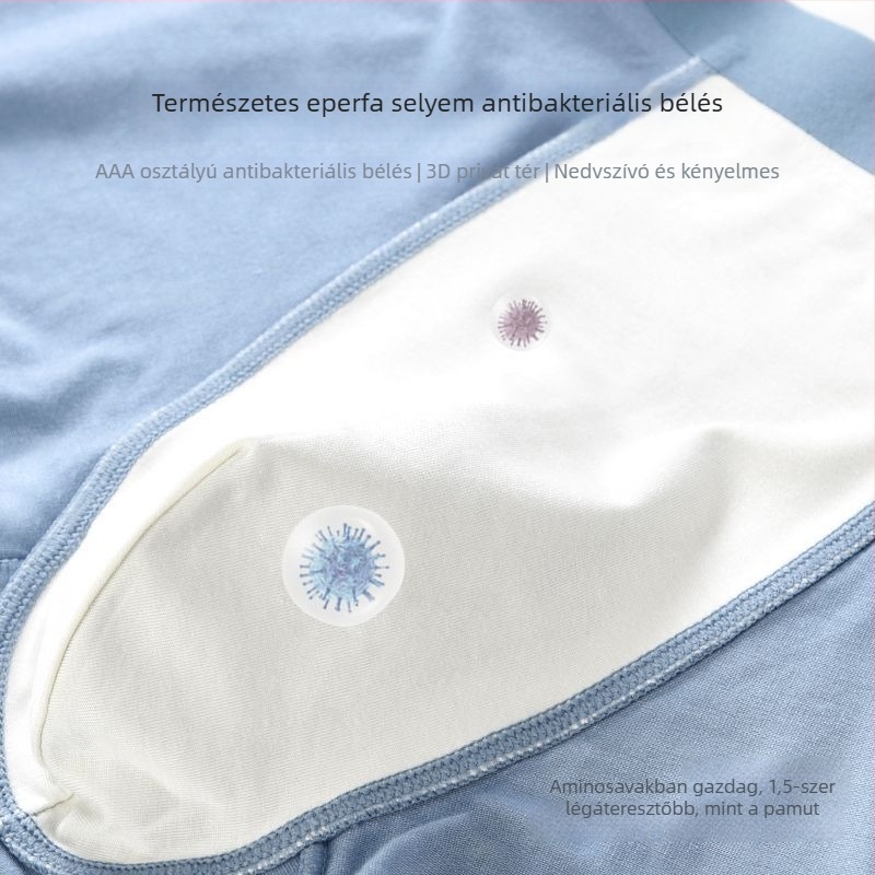 3 darabos férfi Modal boxeralsó mulberry selyem béléses, antibakteriális, varrat nélküli, nagy méret