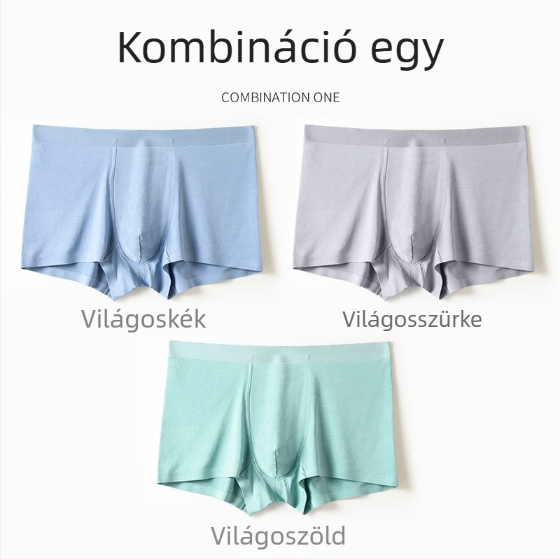 3 darabos férfi Modal boxeralsó mulberry selyem béléses, antibakteriális, varrat nélküli, nagy méret