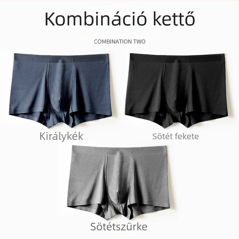 3 darabos férfi Modal boxeralsó mulberry selyem béléses, antibakteriális, varrat nélküli, nagy méret