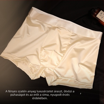 Fényűző Ice Silk férfi alsónemű, selyemfényű, légáteresztő, antibakteriális, varrat nélküli, nagy méretű boxeralsó