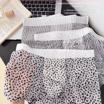 Férfi jégselyem boxeralsó, nagy méret, antibakteriális, nylon kötött anyag viszkóz bélés, kamufláž, geometriai és zebrás minták