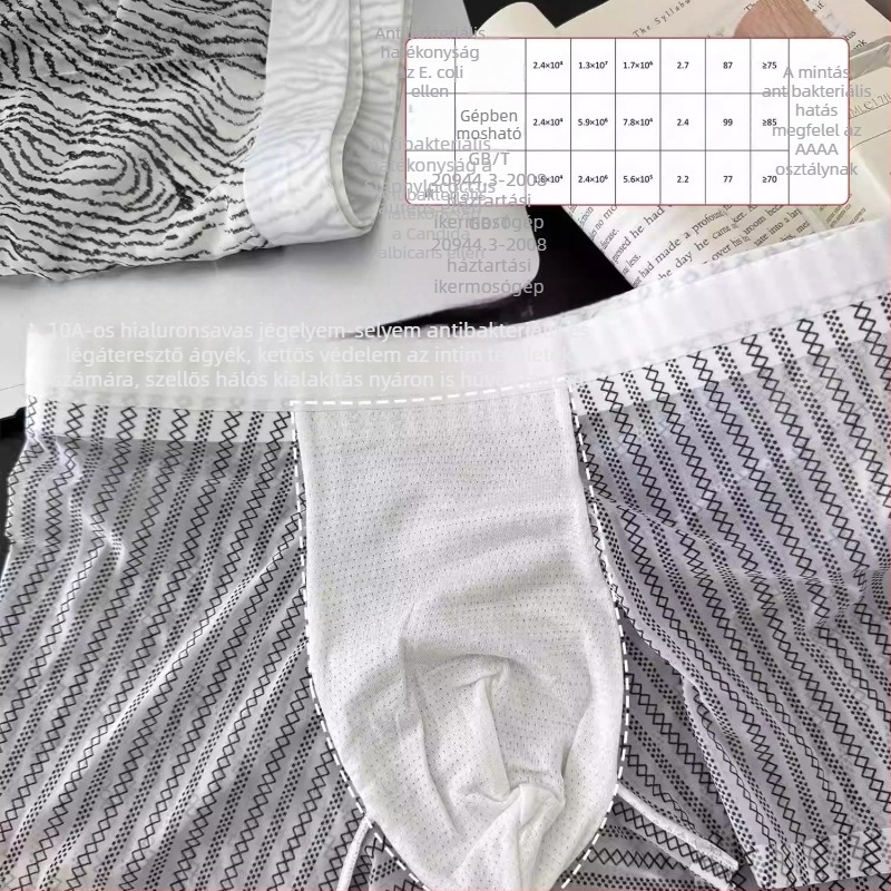 Férfi jégselyem boxeralsó, nagy méret, antibakteriális, nylon kötött anyag viszkóz bélés, kamufláž, geometriai és zebrás minták