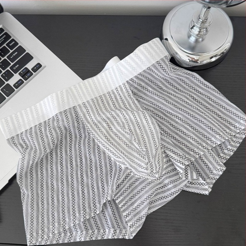 Férfi jégselyem boxeralsó, nagy méret, antibakteriális, nylon kötött anyag viszkóz bélés, kamufláž, geometriai és zebrás minták