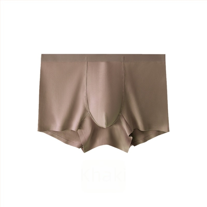 Férfi pamut seamless boxeralsó, középmagas derékkal, lélegző, egyszínű, belső része mulberry selyemmel