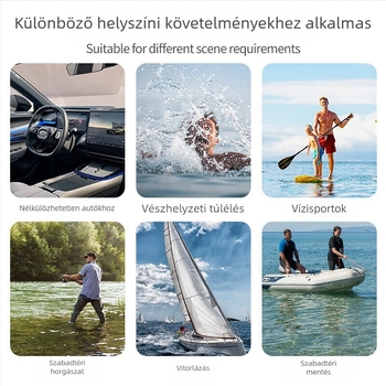 Autóhoz szerelt automatikus felfújható mentőöv, életmentő gyűrűvel és úszó kötéllel