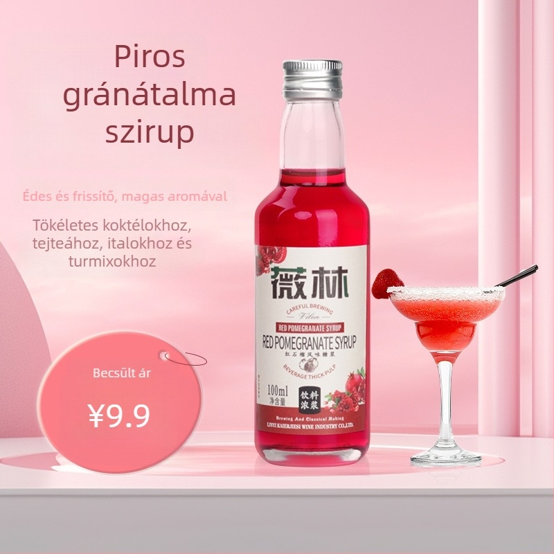 Gránátalma ízű szirup Blue Curaçao likőrrel – koktélalap tej-teához és jegesteához