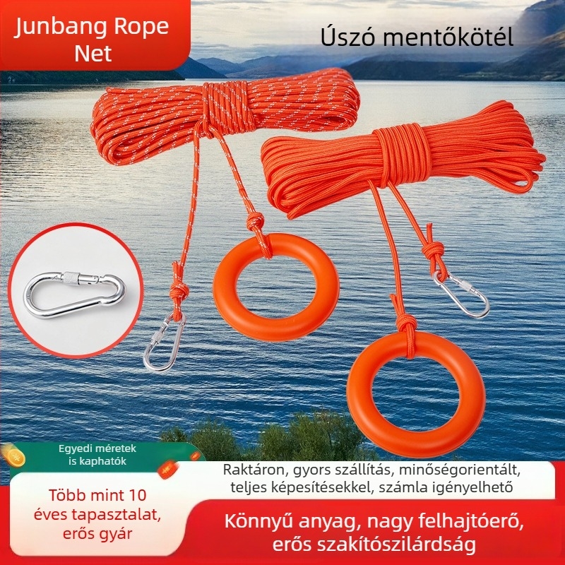 Reflexiós úszó mentő kötél vízi mentéshez, dobókötél, nylon kötél, vészhelyzeti mentés