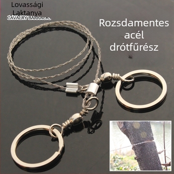 Hordozható 4-szálas acélsodronyos túlélő fűrész, rozsdamentes acél