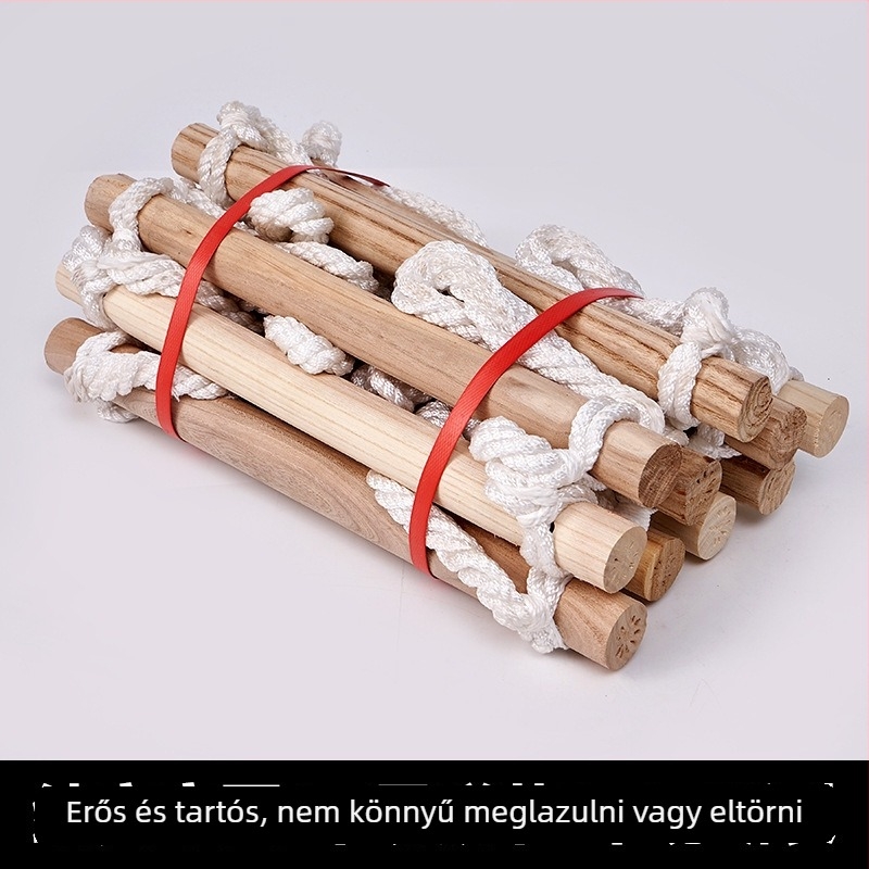 Tömörfából készült puha kötéllétra tűzvédelmi evakuációhoz, hajóra való életmentő létra, kültéri mászáshoz és edzéshez, csúszásmentes mentőlétra