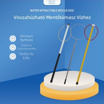 Teleszkópos mentőpálca medencékhez és tengeri használathoz – rozsdamentes acél, üvegszálas mentőpálca