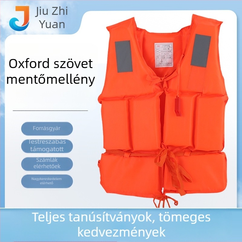 Vastag Oxford vászonból készült felnőtt mentőmellény hajózásra, szabadtéri tevékenységekhez, raftinghoz és úszáshoz