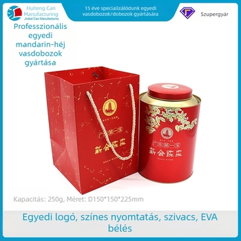 Egyedi kerek teásdoboza, fémes tömítéssel, nagy méretű luxus teás ajándékdoboza