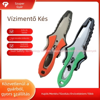 Vízi mentő kés: alámerülés közbeni kötelek vágásához, tűzoltók sürgősségi túlélő eszköze merüléshez