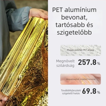 Blue Sail Vészhelyzeti takaró szabadtéri mentésekhez, hordozható, napvédelmi és szigetelési funkcióval