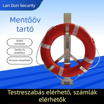 Személyre szabható 201/304 rozsdamentes acél mentőgyűrű tartó, tengeri felhasználásra — merev rögzítőoszlop
