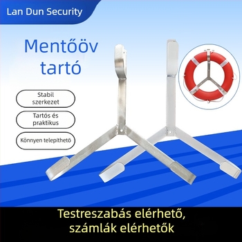 Személyre szabható 201/304 rozsdamentes acél mentőgyűrű tartó, tengeri felhasználásra — merev rögzítőoszlop
