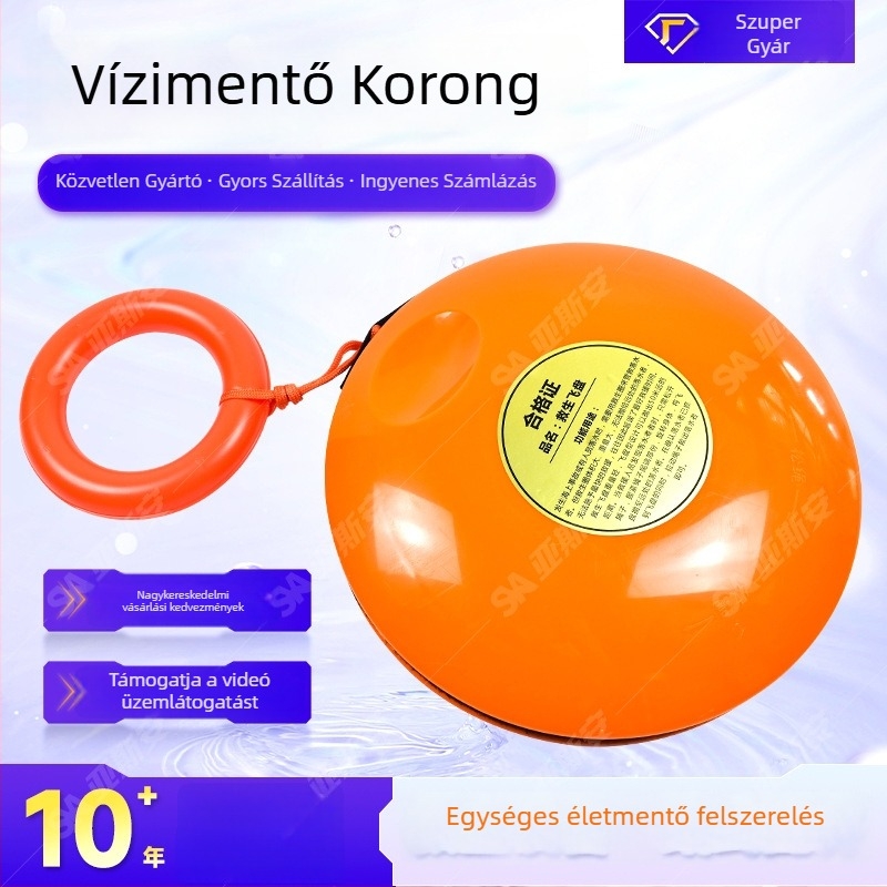 Hordozható vízi mentő frisbi dobókötéllel