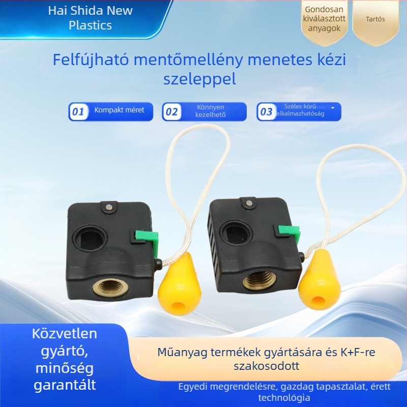 Sürgősségi felfújható mentőmellény menetes kézi szeleppel, pontos nyomásbeállítás