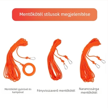 Vízfelületi úszókötél, fényvisszaverő mentőzsinór, védőzsinór, vízi irányító kötél, tengeri használatra