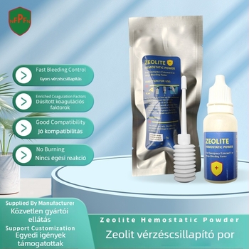 TCCC taktikai zeolit hemostatikus por, öntapadós kötszer, boksz-kötés, hemostatikus géz