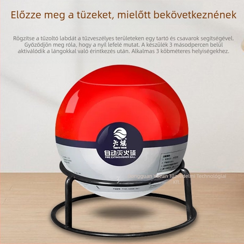 Tianyu automatikus önrobbanó tűzoltó gömb, 1,3 kg szárazporos tűzoltó készülék, rögzített függő kivitel