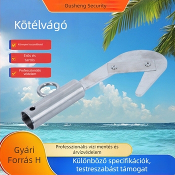 Vízmentő teleszkópos mentőkar, kötélvágóval, szénszálas anyagból, visszahúzható