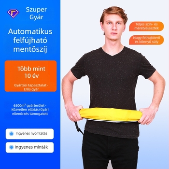 Felnőtteknek szóló, nagy felhajtóerővel rendelkező felfújható mentőmellény automatikus felfújással