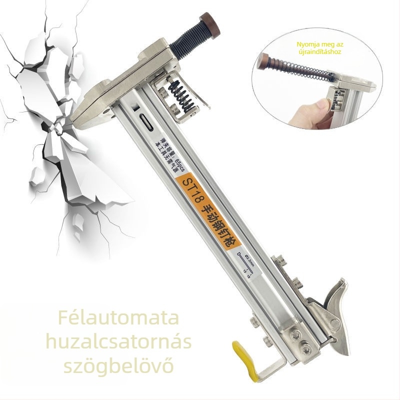 ST18 Acélszalagos szegező – kézi, félautomata eszköz kábelcsatornák cementfalakhoz történő rögítésére