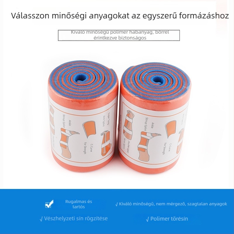 Polimer rögzítő sín elsősegélyhez, rögzítés ujjakhoz, csuklóhoz és lábhoz törésekhez, modell HX50058