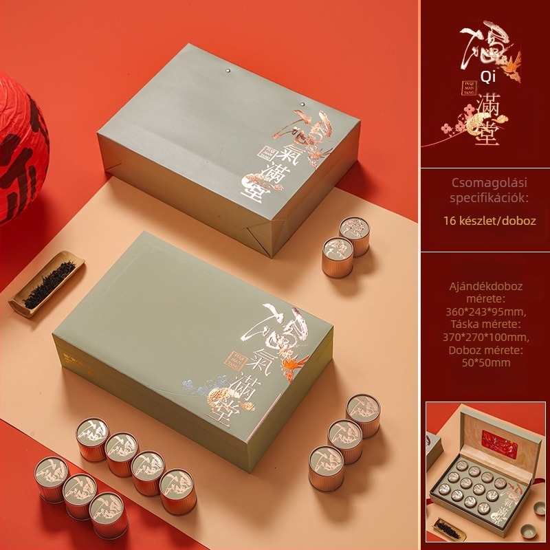 Jin Junmei fekete tea gojival, kis teás ajándékdobozt tartalmaz – 120 g, testreszabható ajándékcsomagolás