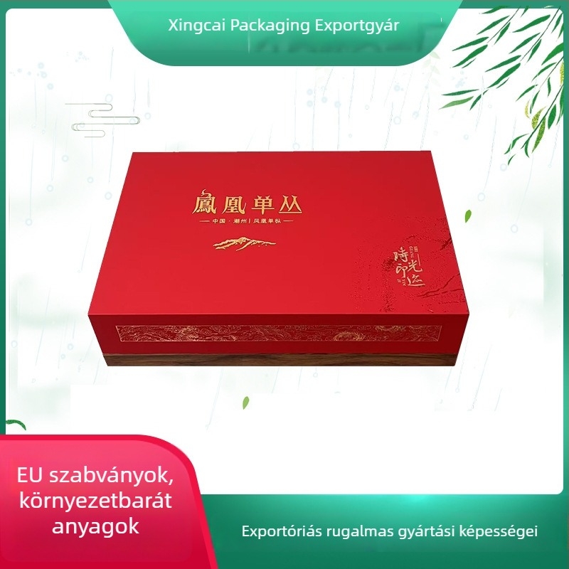 Phoenix Dancong tea számára készült fa ajándékdoboza, 38 × 24 × 10 cm, luxus üres teás doboz testreszabáshoz