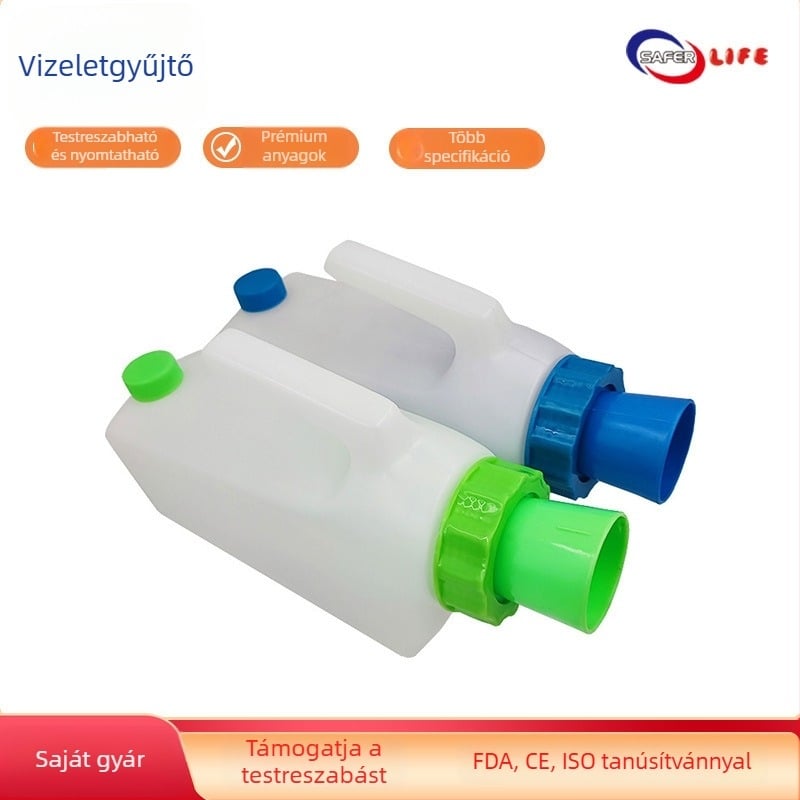 1000 ml-es urinál, ágyhoz kötött betegek számára, uniszex, hordozható