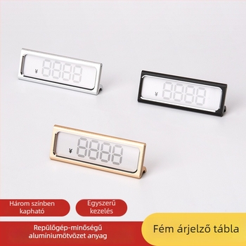 Fém árfelirat kijelző digitális árcédulával – borhoz, ékszerekhez és teához
