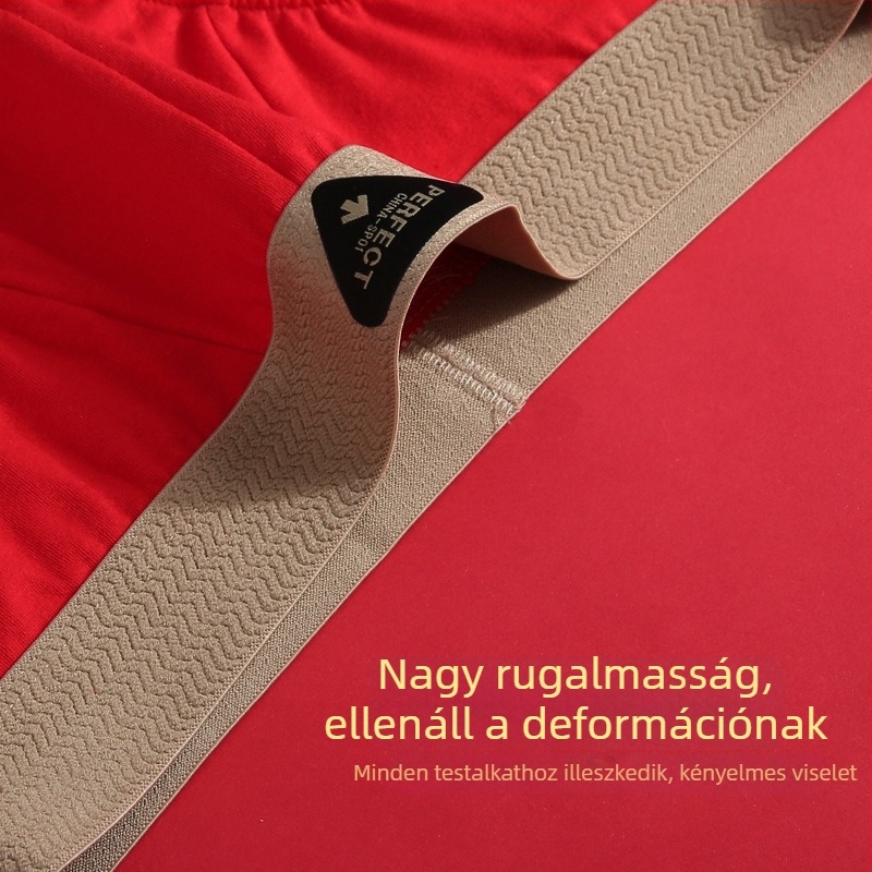 Piros férfi pamut háromszög fazonú alsónadrág antibakteriális, minden évszakra