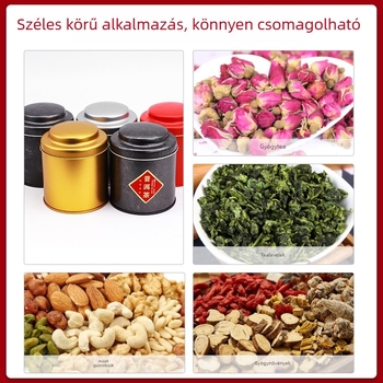 Személyre szabható kis zöld mandarin-teásdoboza, élelmiszer-minőségű fémdoboz, kör alakú, domború fedél