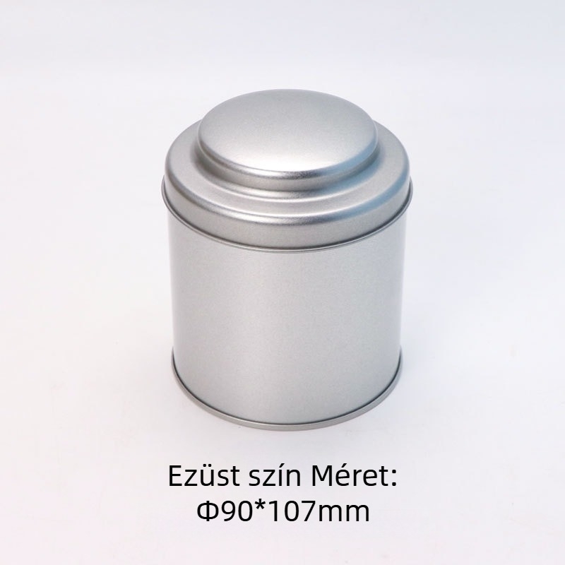Személyre szabható kis zöld mandarin-teásdoboza, élelmiszer-minőségű fémdoboz, kör alakú, domború fedél