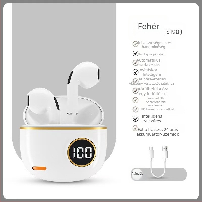 2026-os vezeték nélküli Bluetooth fülhallgatók hosszú akkumulátor-élettartammal, egész napos kényelemmel, zajcsökkentés, Android-kompatibilisek, sportos retro stílusú