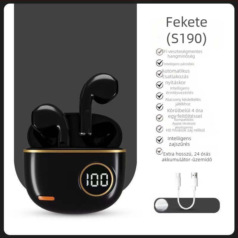 2026-os vezeték nélküli Bluetooth fülhallgatók hosszú akkumulátor-élettartammal, egész napos kényelemmel, zajcsökkentés, Android-kompatibilisek, sportos retro stílusú